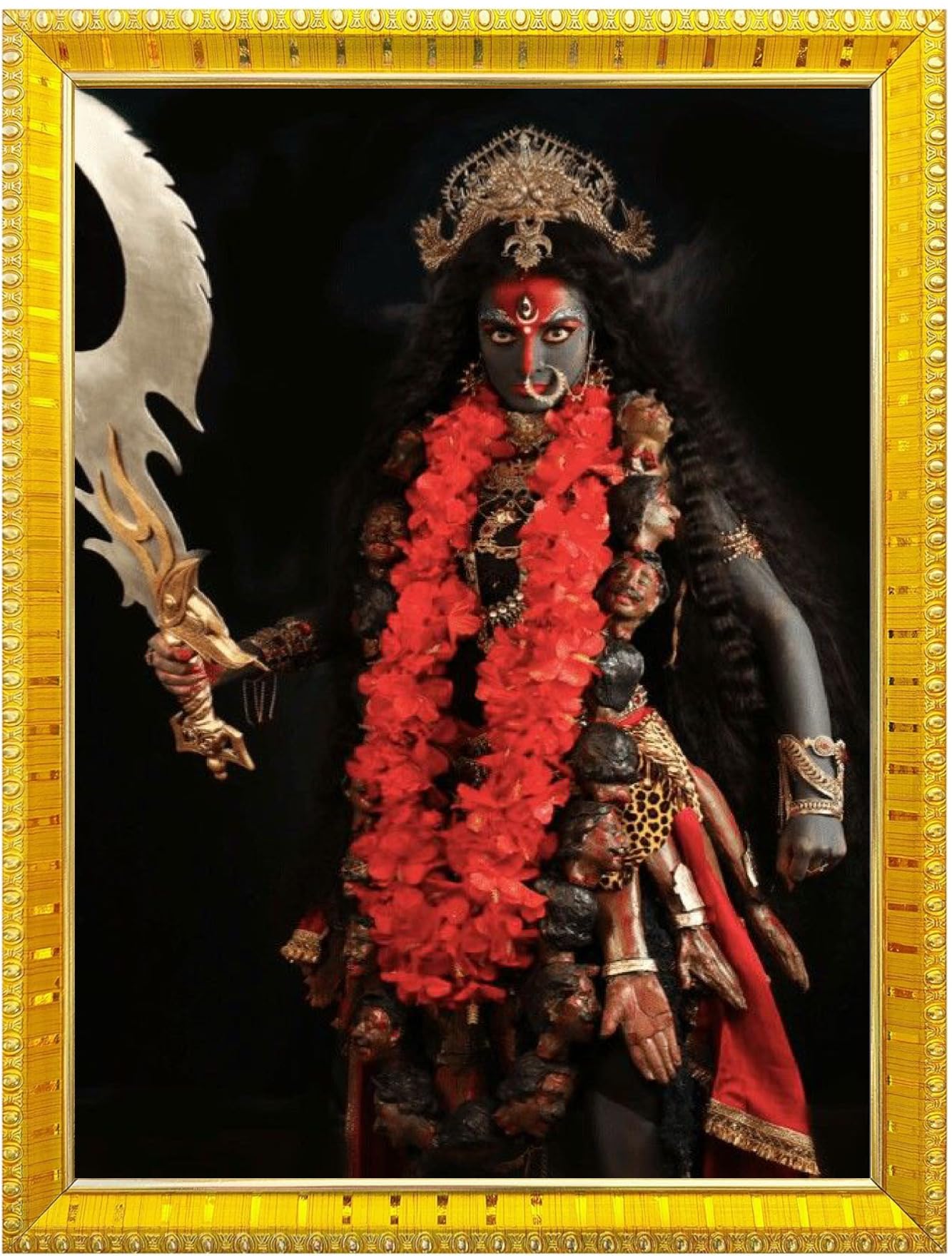NOKKES Kali Devi Maa Mata Photo Frames Religious Photo frame 5X7 Inch Photo Frame_WE16