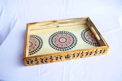 Saura Art Painted on a Serving Tray