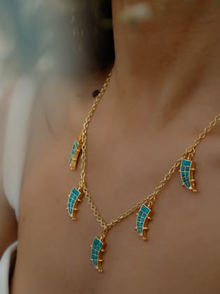 Levi Blue Necklace-Blue