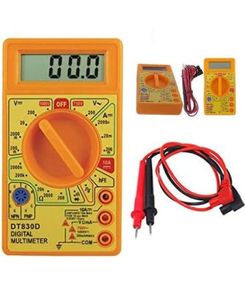DT830D LCD Display Digital Multi-meter Digital Millimeter (Yellow Color)