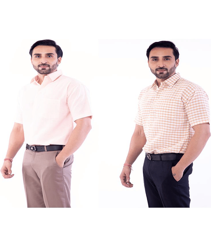 DESHBANDHU DBK 100% Cotton Regular Fit Solids Men's Casual Shirt - Multi ( Pack of 2 )