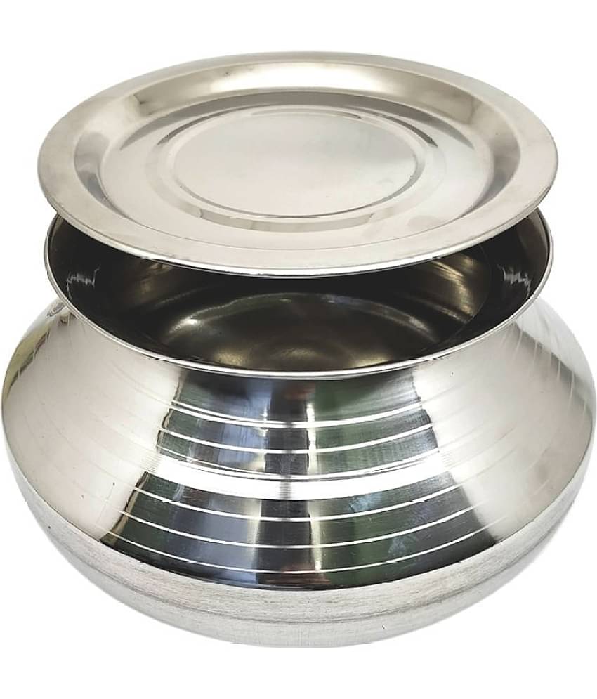 bartan hub Pongal Handi No Coating Stainless Steel Handi 18 cm 3500 mL