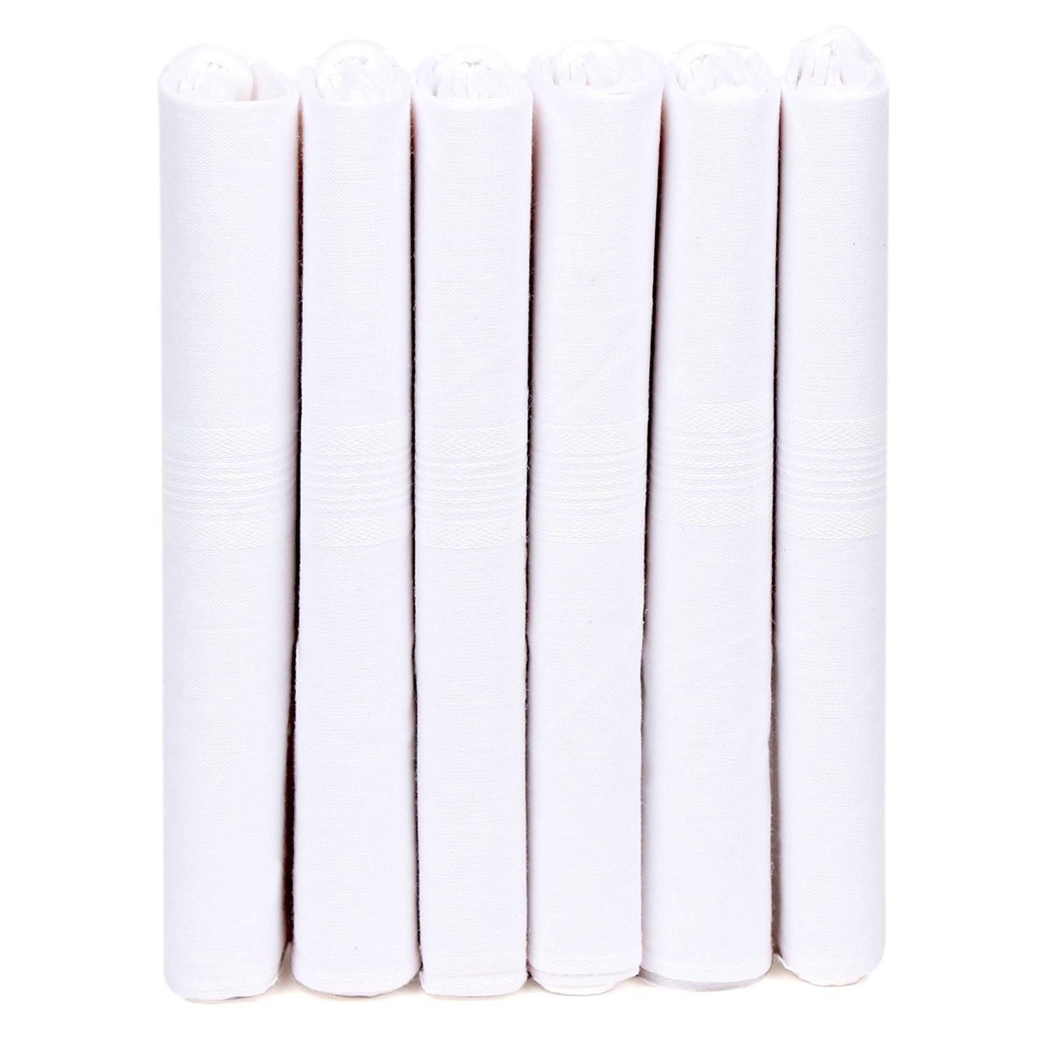 Mens Formal Cotton Handkerchief - A pack of 6 pieces