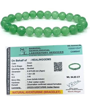 HEALINGGEMS Green Bracelet ( Pack of 1 )