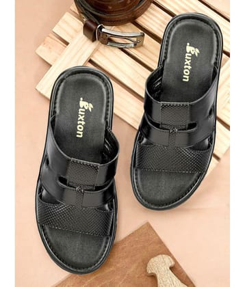 Buxton Black Mens Leather Slipper - None