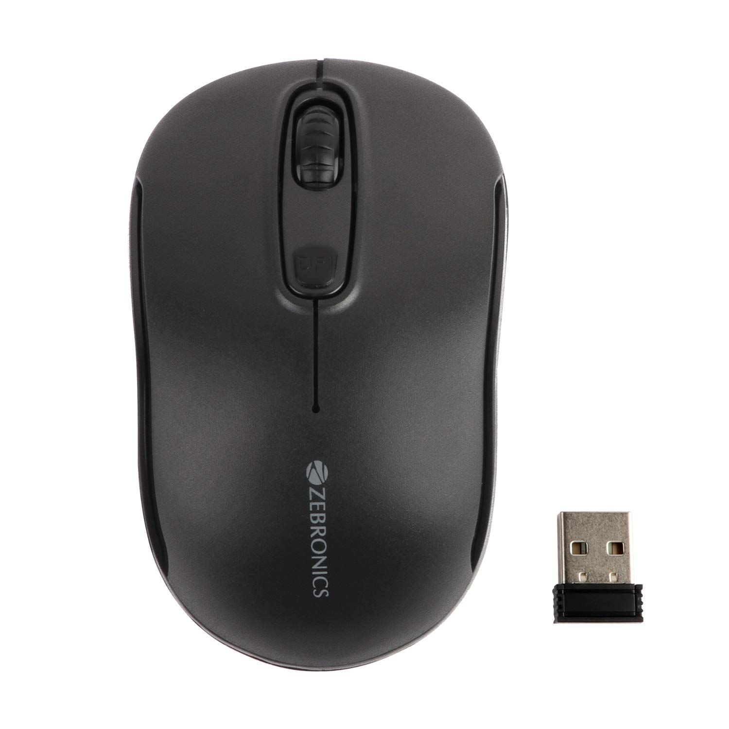 Zebronics Dash Plus Wireless Mouse 2.4GHz High Precision with up to 1600 DPI, Plug & Play Usage- Black