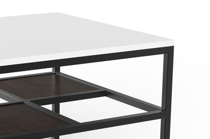 Wakeup India Engineered Wood Coffee Table | Sigma Wooden Center Table ( White Colour Finish, 1 Year Warranty )