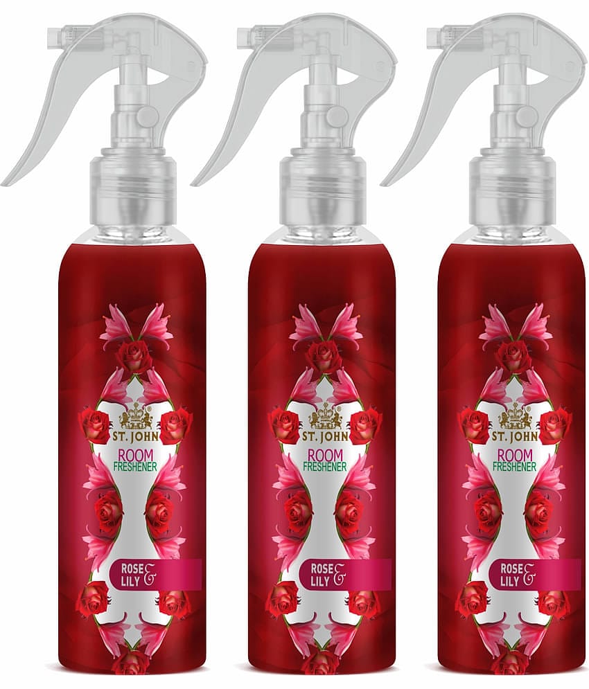 ST.JOHN Rose Lily Room Freshener 250ml For Home & Office Each (750ml) - Pack of 3