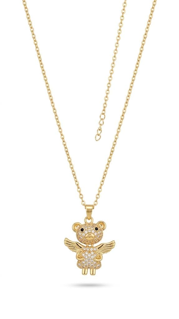 GemGleam Crystal Pendant Chain Necklace | Gold Plated Chain with Locket for Women | Waterproof - Anti-Tarnish | Hypoallergenic | Skin Friendly | Lightweight - Gift for Wife, Girlfriend, Friend