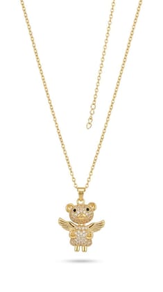 GemGleam Crystal Pendant Chain Necklace | Gold Plated Chain with Locket for Women | Waterproof - Anti-Tarnish | Hypoallergenic | Skin Friendly | Lightweight - Gift for Wife, Girlfriend, Friend