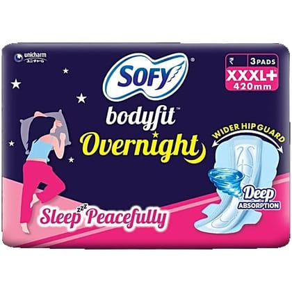 Sofy Bodyfit Overnight Pads - XXXL+, 3 pcs Pouch