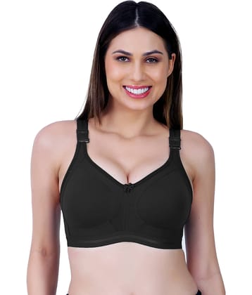 Ladyland Pack of 1 Cotton Blend Non Padded Everyday Bra For Women ( Black )