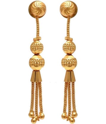Jewar Mandi - Golden Danglers Earrings ( Pack of 1 )