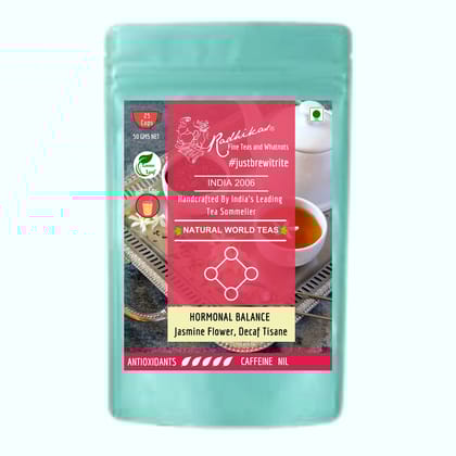 HORMONAL BALANCE Jasmine Flower Decaf Tisane - Herbal Tea for Relaxation & Delight (50 gm - Makes 25 Cups of Tea) by M/S RADHIKAS FINE TEAS AND WHATNOTS