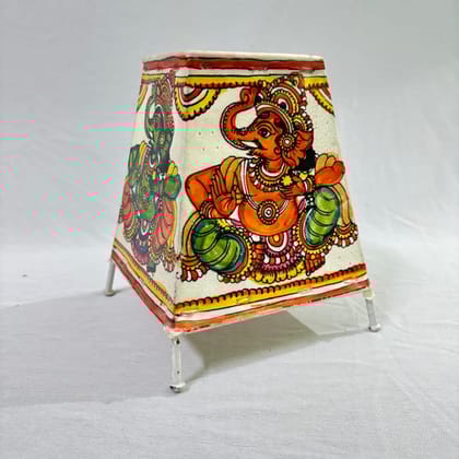 5 inch Ganesh design square lamp