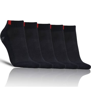 Dollar - Cotton Men's Solid Black Low Ankle Socks ( Pack of 5 )