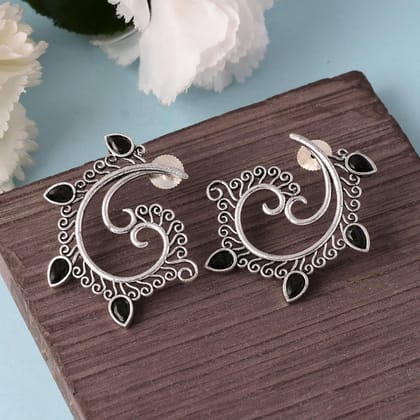 Elegant Oxidised Ear Cuffs | Sarichka-Black