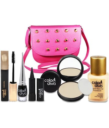 Color Diva Special For Beautiful Gilrs Makeup Combo Set With Stylish Sling Hand Bag Pack of 6, GC547