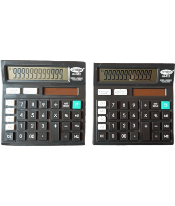 2613FF FLIPCLIPS-  COMBO 2 PC BLACK AMIGO MI512 CALCULATOR 120 Steps Check & Correct 12 Digit Premium Desktop Calculator( PACK OF 2)