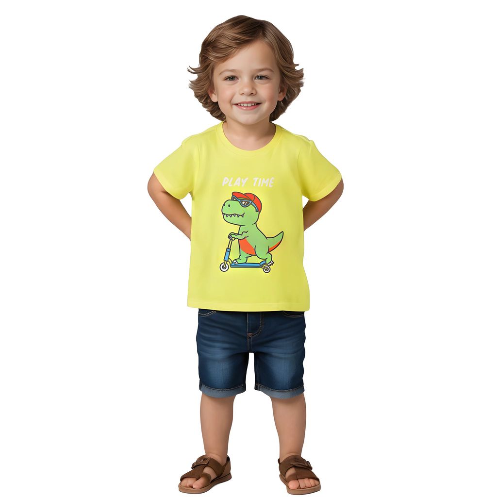 Modern Kids Boys T shirt Cotton Sulphur Spring Lime Skating Dino 2025 at ShopCircuit | ONDC