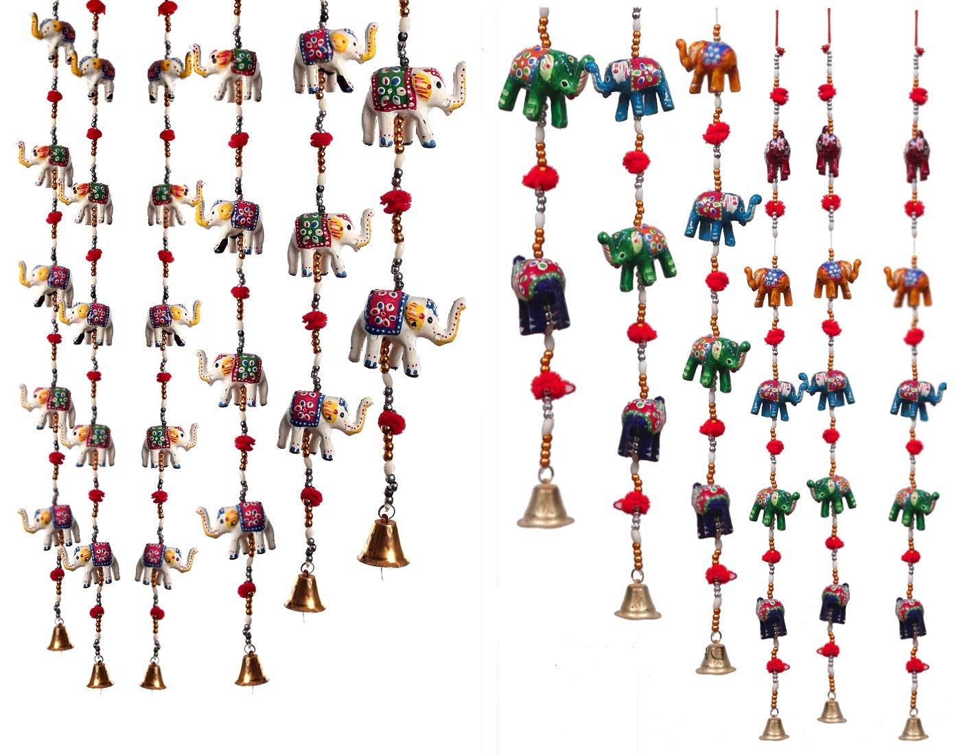 DreamKraft Paper Mache Elephant Door Hanging (96 cm, Multicolor)