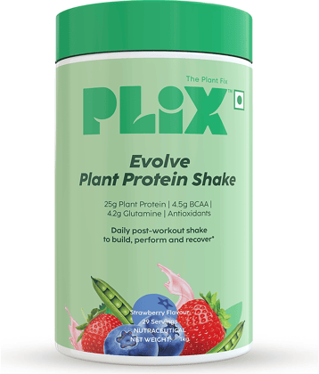 Plix - EVOLVE Performance Plant Protein Powder Plant Protein Powder ( 1 kg Strawberry )