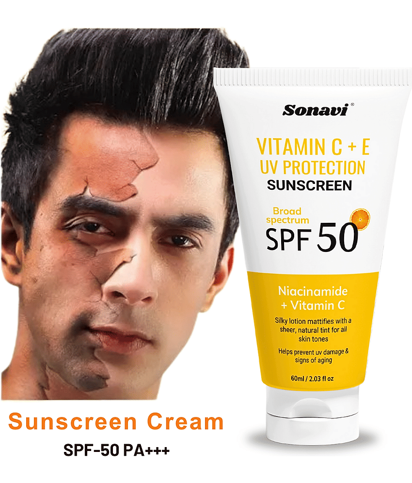 Sonavi SPF 50 Sunscreen Cream For All Skin Type ( Pack of 1 )