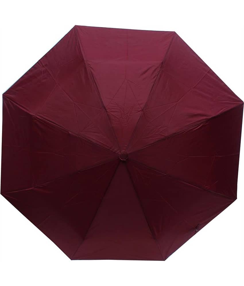 Arip Maroon Polyester 3 Fold Umbrella for Men