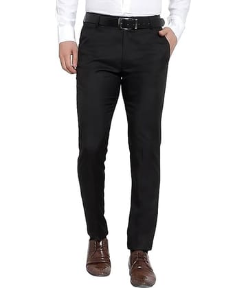 Haul Chic Slim Flat Men's Formal Trouser - Black ( Pack of 1 )