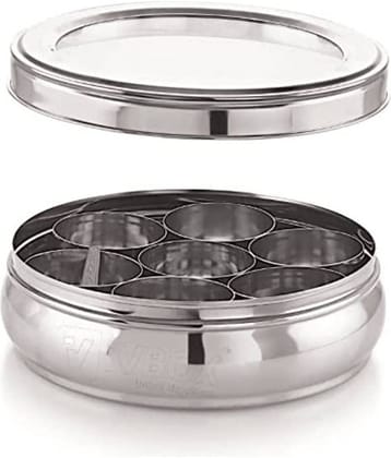 ATROCK Masala Dabba Steel Silver Spice Container ( Set of 1 )