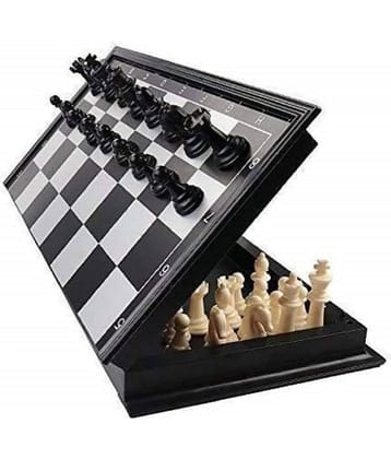 VBE Magnetic Educational Chess Board Set with Folding Chess Board Travel Toys for Kids and Adults (10 Inch) (Black Color)