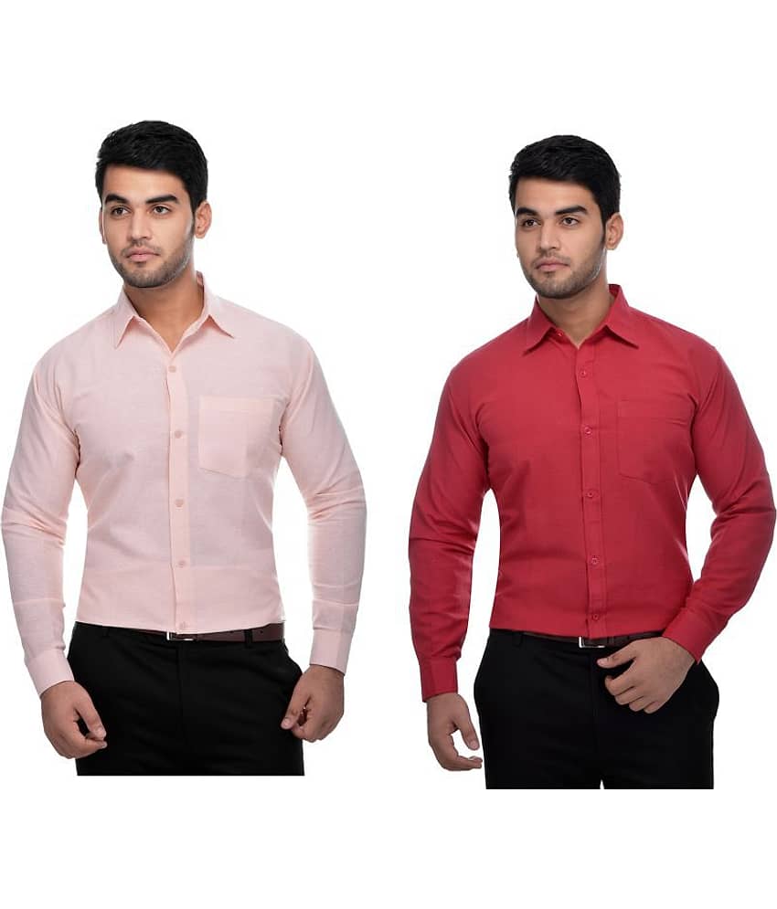 DESHBANDHU DBK Cotton Regular Fit Full Sleeves Men's Formal Shirt - Multi ( Pack of 2 )