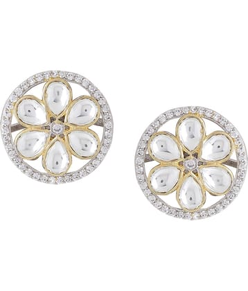 VIRAASI - Silver Stud Earrings ( Pack of 1 )
