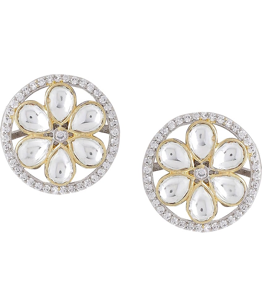 VIRAASI - Silver Stud Earrings ( Pack of 1 )