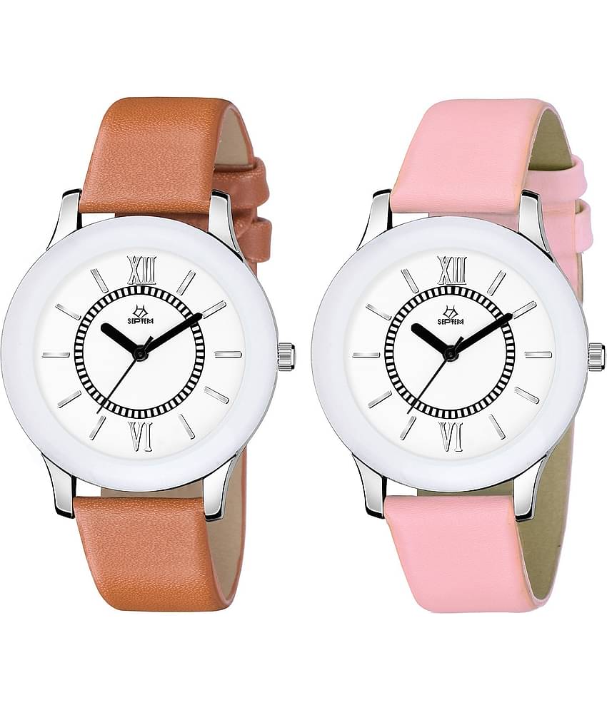 Septem Multicolor Leather Analog Men's Watch