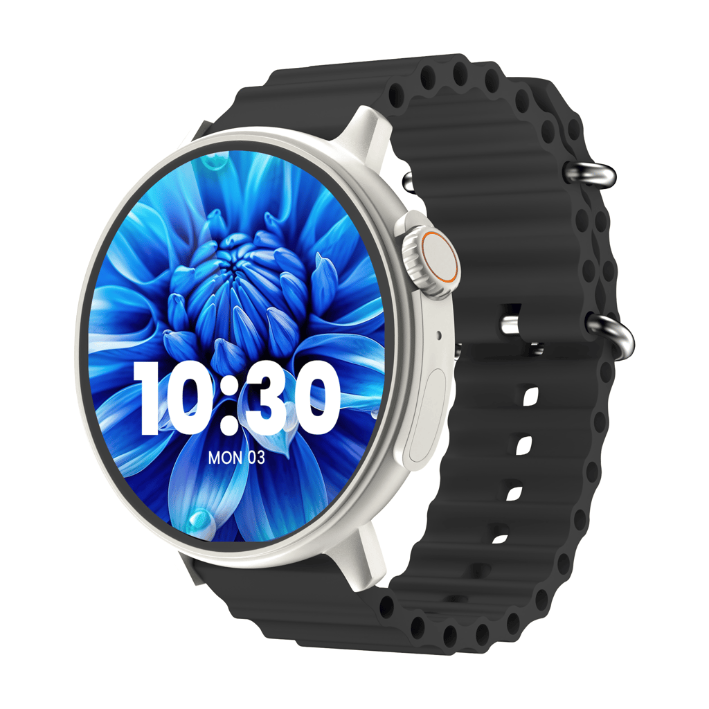 CELLECOR M7 PRO RAY 1.43" AMOLED Display | 700 NITS | AOD | BT-Calling | AI Voice | Split Screen | IP67 | Rotating Crown | SmartWatch (Golden Black)