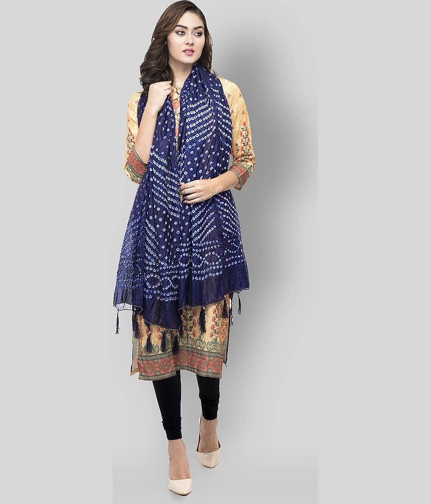 A R Silk Navy Silk Self Dupatta