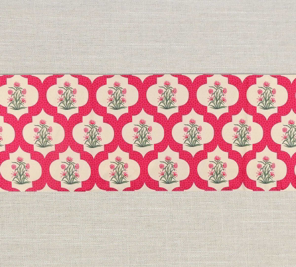 India Circus Poppy Flower Scarlet 94 X 14 Table And Bed Runner