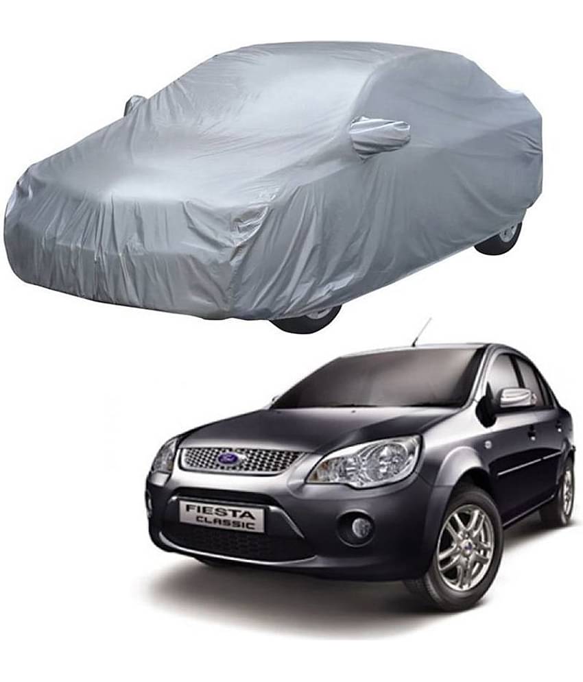 Autoretail Silver Color Dust Proof Car Body Polyster Cover With Mirror Pocket Polyster For Ford Fiesta