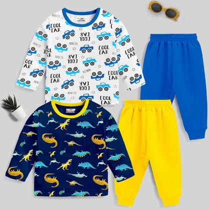 KUCHIPOO Baby Boys T-Shirts and Pyjamas Set-3-6 months