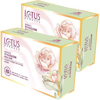 Lotus Herbals Radiant Bridalglow Rose Gold Skin Illuminating Facial Kit Paraben Free 57G ( Pack Of 2 )