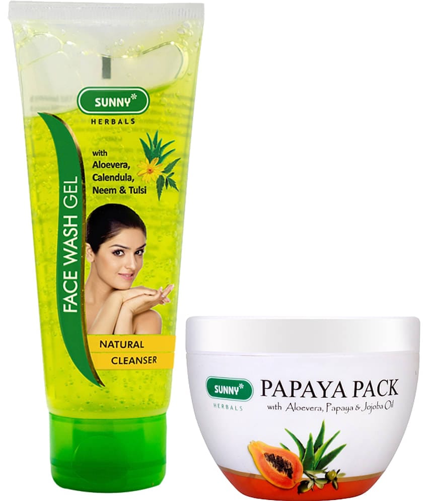 SUNNY HERBALS Papaya Pack 150 gm and Neem Tulsi Face Wash 110 mL