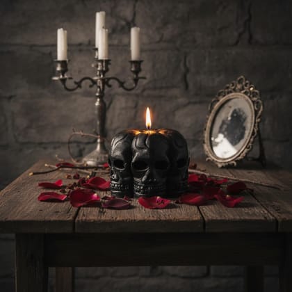 Gothic Skull Decorative Candles Set of 3 Black | Halloween Home Decor | Spooky Candle Set for Party & Table Decoration | Unique Horror Theme Gifts for Goth Lovers Gothic Skull Decorative Candles Set of 3 Black | Halloween Home Decor | Spooky Candle Set for Party & Table Decoration | Unique Horror Theme Gifts for Goth Lovers