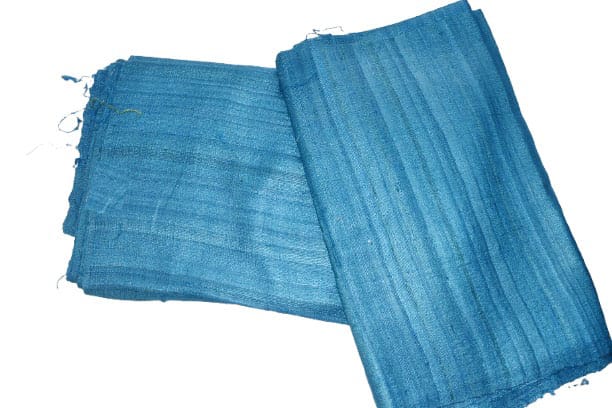 Organic Tussar Gheecha Blue Colour Fabric 3mtr