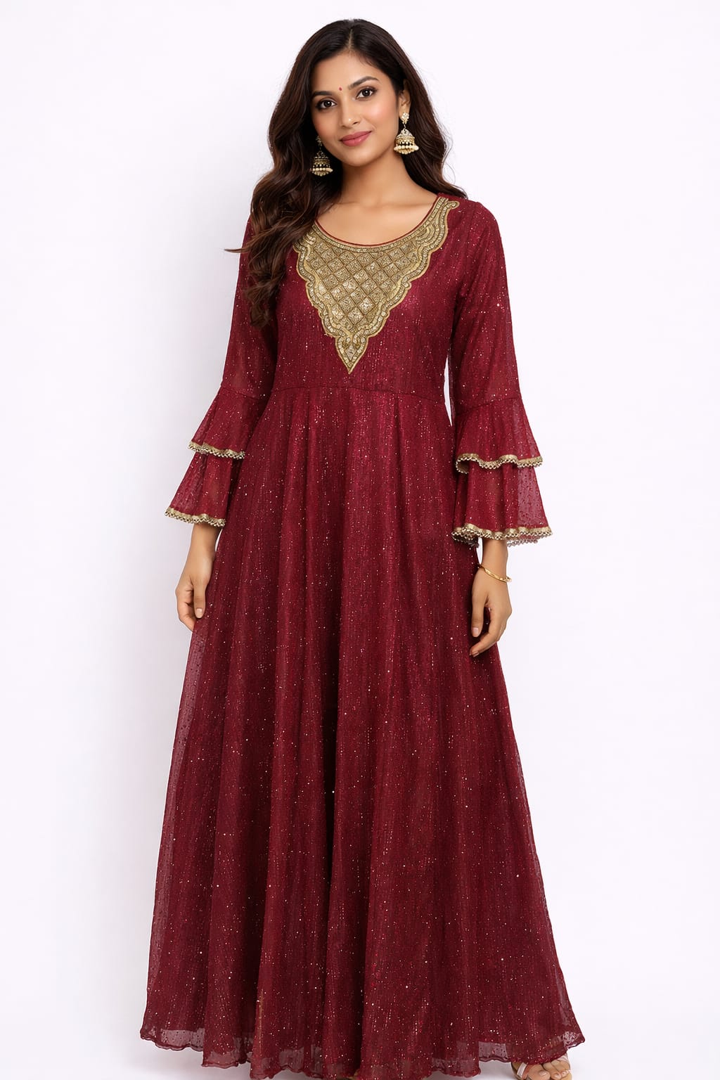 Imported Net Only Gown Patch Neck