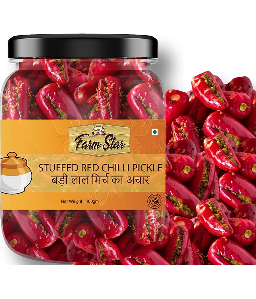 Farm Star Hot & Spicy Stuffed Red Chilli Vegetable Pickle 400 g