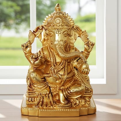 Brass Showpiece Ganesh Ji God Idol Statue (BSMAS221)
