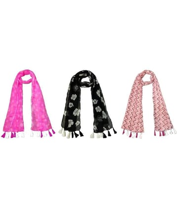 stolevilla Multi Poly Cotton Yarn Stoles ( Pack of 3 )