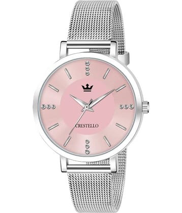 Crestello - Silver Metal Analog Womens Watch