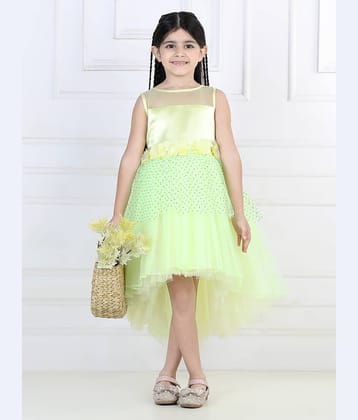 Toy Balloon Kids Net Asymmetric Dress For Girls ( Pack of 1 , Yellow )